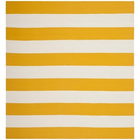 Safavieh Montauk Hand Woven Square Rug- Yellow - White- 4 X 4 Ft. MTK712A-4SQ
